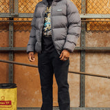 Steel Grey Kabru Hooded Puffer Jacket