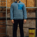 Petrol Blue 1/4 Zip Sherpa Jacket