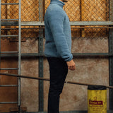 Petrol Blue 1/4 Zip Sherpa Jacket