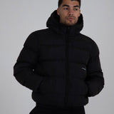 Black Core Hooded Puffer Jacket