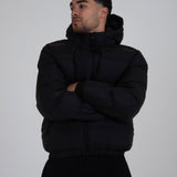 Black Core Hooded Puffer Jacket