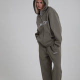 Olive College Zip-Up RMDY. Hoodie