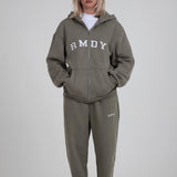 Olive College Zip-Up RMDY. Hoodie