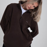 Coffee 1/4 Zip Fleece Jacket