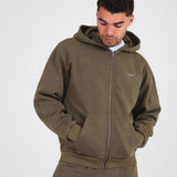 Washed Olive RMDY. Zip Hoodie
